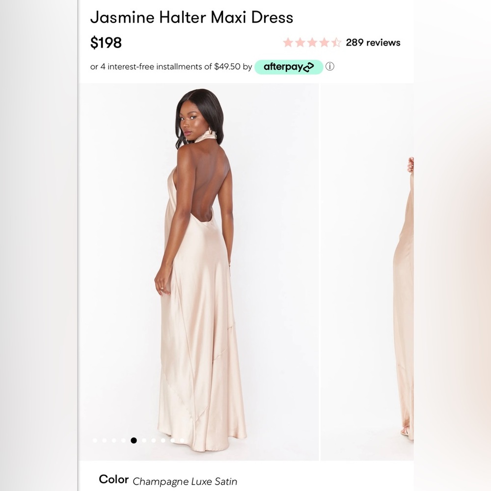 Show me your mumu jasmine halter dress in Champagne